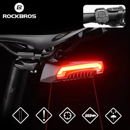 Bike Tail Light USB Rechargeable Wireless Waterproof MTB Safety Intelligent Remote Control Turn Sign Bicycle Light Lamp